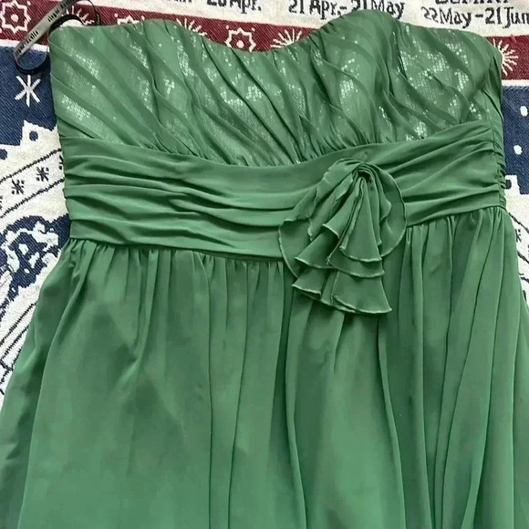 ❤️Host Picks❤️[18W]Alfred  Angelo Bridal Strapless Chiffon Maxi Dress/Gown Green - Picture 2 of 9